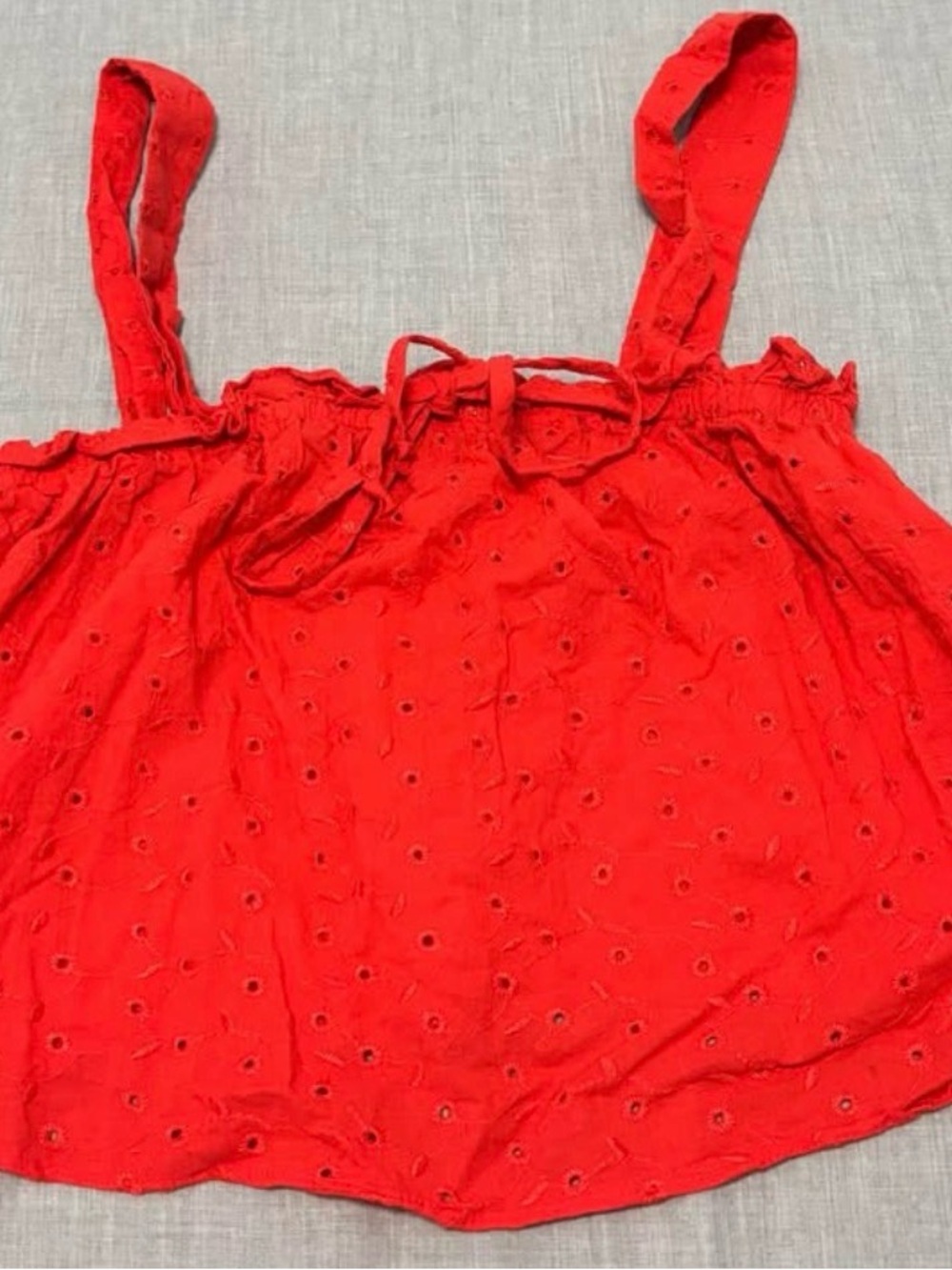 Liberty Love Red Eyelet Tie-Front Women's Tank Top